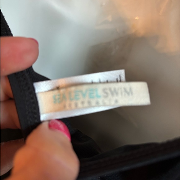 Sea Level Swim Australia Black twist front Ruched Swimsuit sz 14 - Picture 5 of 6